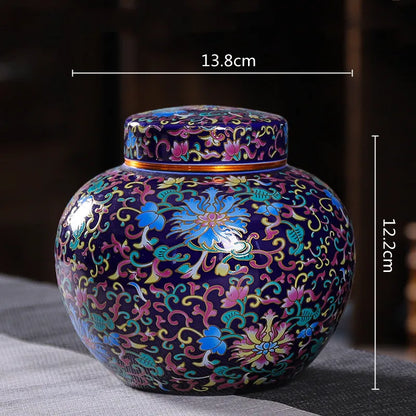 DecorBites™ Enamel Tea Pot Ceramic Storage Jar - Airtight Coffee Container