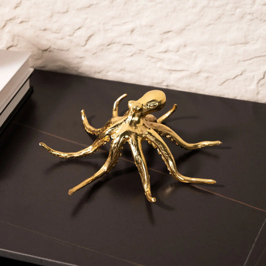 DecorBites™ Golden Octopus Metal Sculpture - Home Decor Figurine