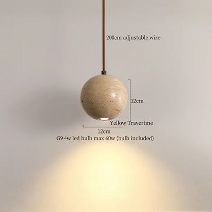 Lámpara colgante LED DecorBites™ de travertino negro - Decoración nórdica moderna para el hogar