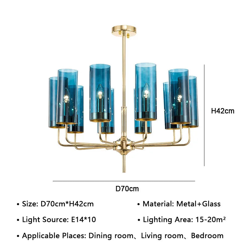 DecorBites™ American Lustre Glass Chandelier LED Pendant Light Fixture