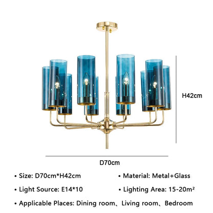 DecorBites™ American Lustre Glass Chandelier LED Pendant Light Fixture