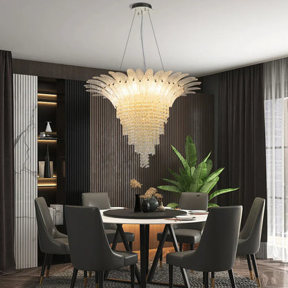 DecorBites™ Glazed Gold LED Chandelier for Living Room Clubhouse Villa