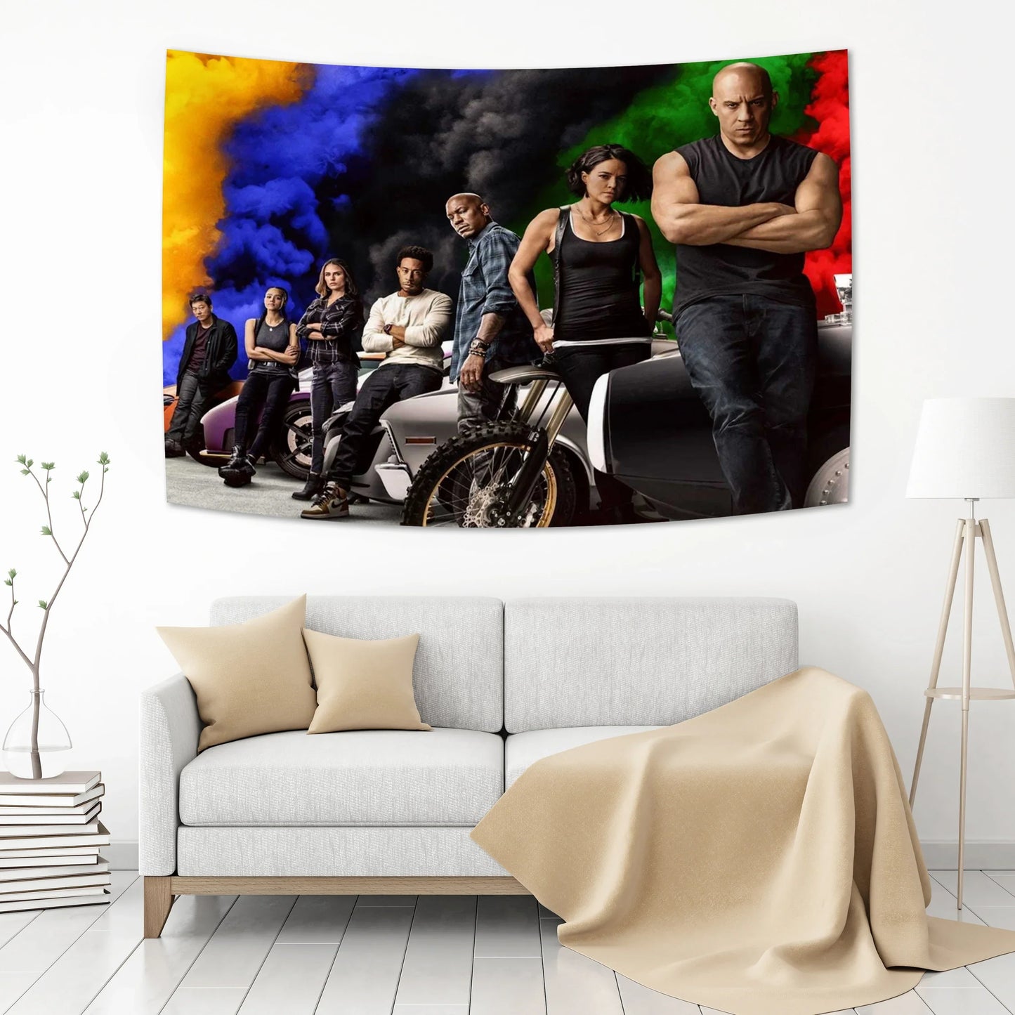 Decobites Fast & Furious Movie Poster Tapestry: Aesthetic Hippie Room Decoration