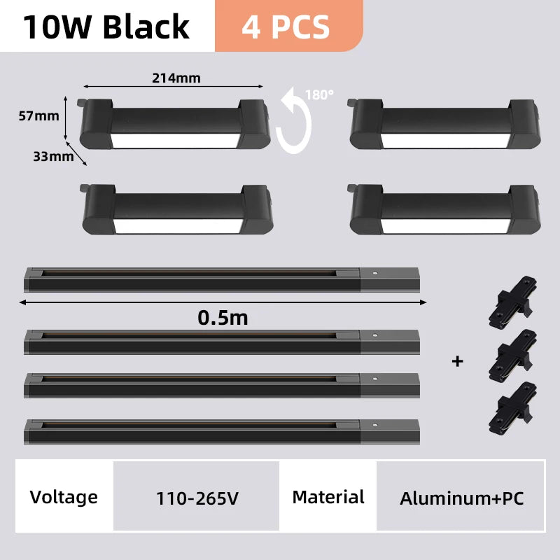 DecorBites™ LED Track Light Set for Home Decor - Modern Chandelier Lamp with Rail System