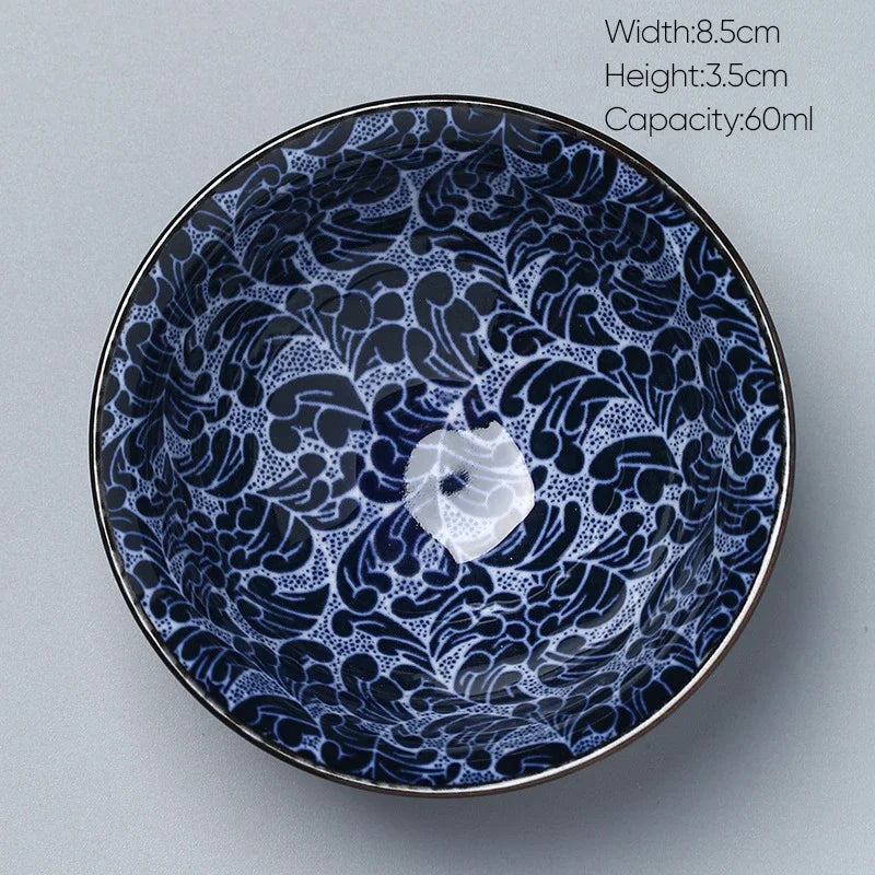 DecorBites™ Ceramic Kung Fu Tea Cup, Japanese Style Porcelain Espresso Coffee Cup