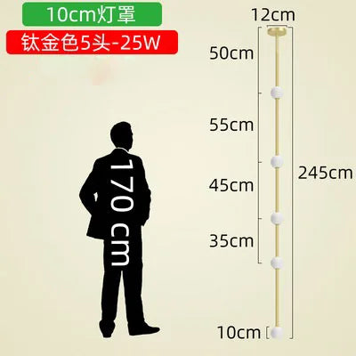 Lámpara de araña de cristal lineal DecorBites™ | Minimalista negro/dorado | Diseño creativo de 5/6/7/8 luces