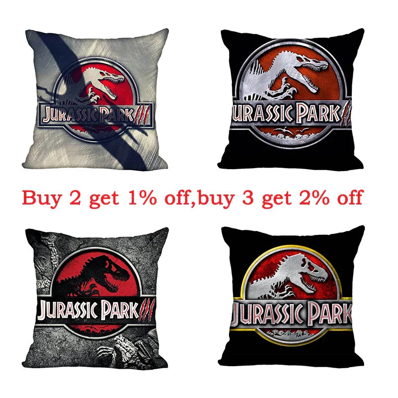 DecorBites™ Jurassic Park Dinosaur Pillowcase Cover for Living Room Sofa and Chair