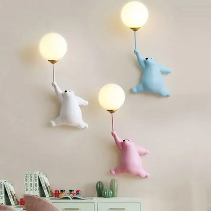 DecorBites™ Kids Bear Wall Light Moon Decor for Girl Bedroom