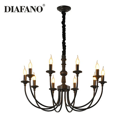 DecorBites™ Black Metal Chandelier 8 Heads Pendant Lights for Home Decor