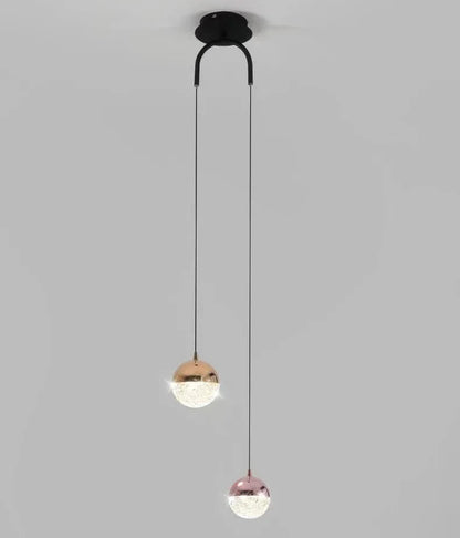 ديكوربايتس™ مصباح معلق مزدوج الرأس من الزجاج لغرفة النوم، ثريات LED حديثة