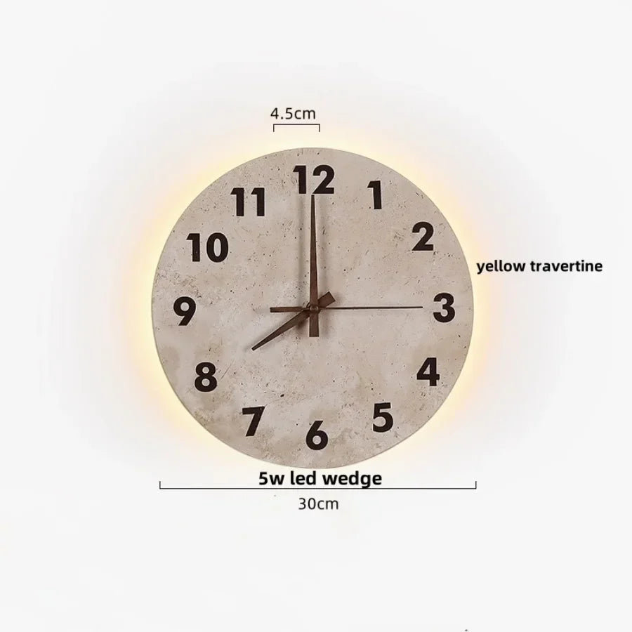 DecorBites™ LED Wall Lights Yellow Travertine Stone Modern Bedside Lamp