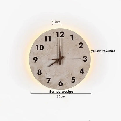 DecorBites™ LED Wall Lights Yellow Travertine Stone Modern Bedside Lamp