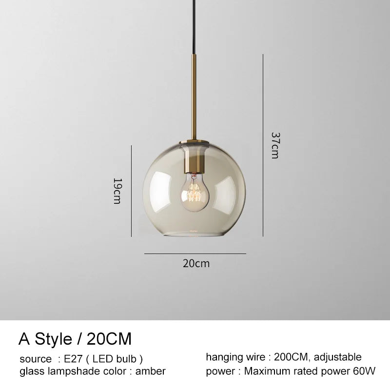 DecorBites™ Glass Pendant Lights Dining Kitchen Bar Chandelier