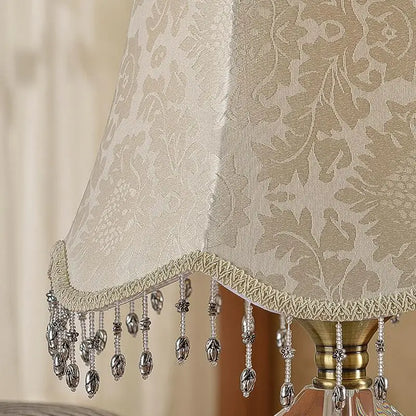 DecorBites™ Crystal Table Lamp with Fabric Lampshade - Luxury Bedroom Lighting