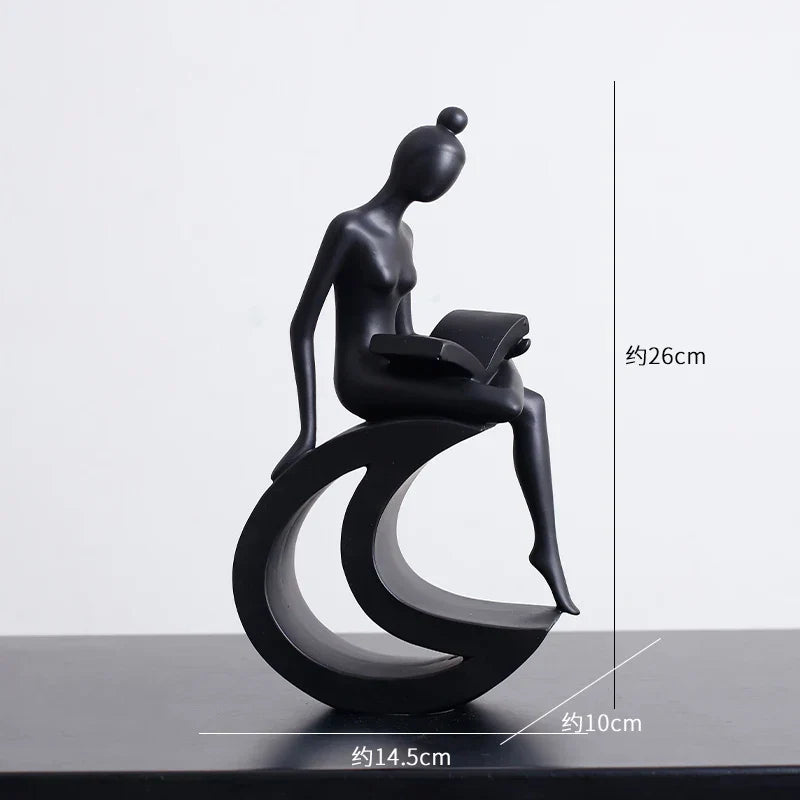 Escultura de figuras abstractas, minimalismo moderno, decoración de habitaciones, artesanías, estética DecorBites™