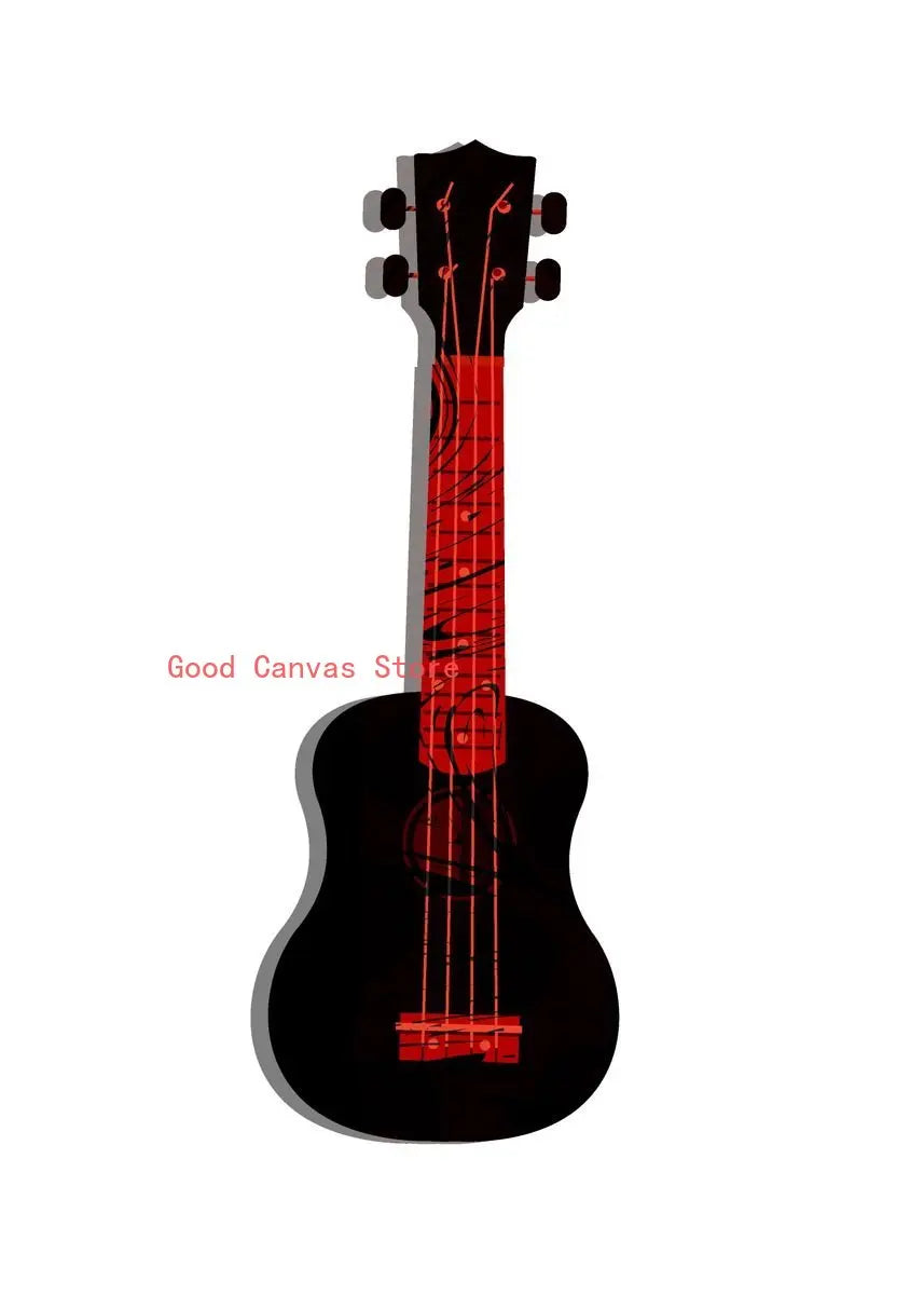 Lienzo impreso con guitarra eléctrica abstracta - Arte mural musical de DecorBites™