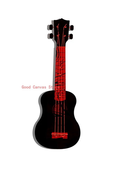 Lienzo impreso con guitarra eléctrica abstracta - Arte mural musical de DecorBites™