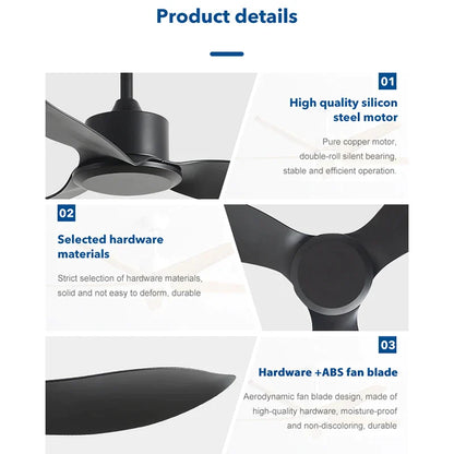 مروحة سقف DecorBites™ مقاس 48 بوصة مزودة بجهاز تحكم عن بعد وشفرات بلاستيكية لغرفة النوم والأماكن الداخلية والصناعة 220 فولت