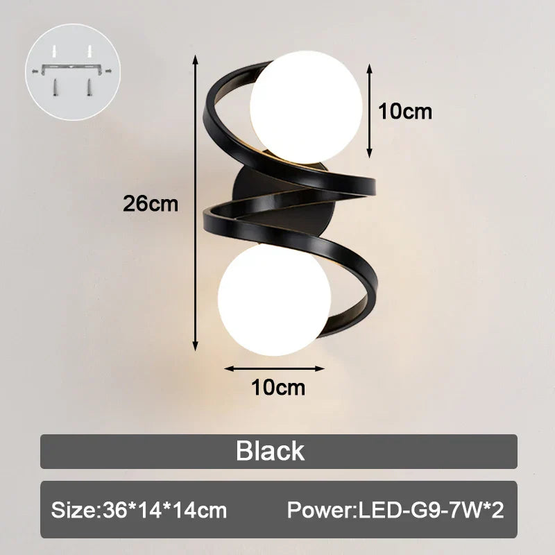 DecorBites™ Frosted Glass Ball LED Wall Lamp for Corridor, Aisle, and Bedroom