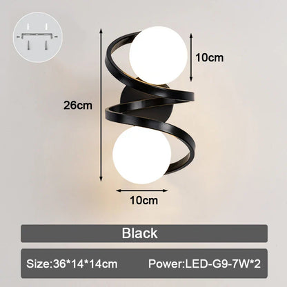 DecorBites™ Frosted Glass Ball LED Wall Lamp for Corridor, Aisle, and Bedroom