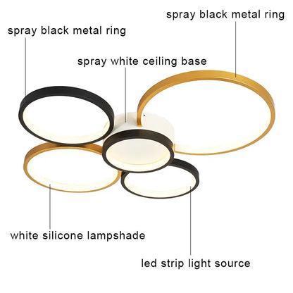 Lámpara de techo LED DecorBites™ con control remoto, color blanco, ideal para sala de estar, dormitorio o cocina.