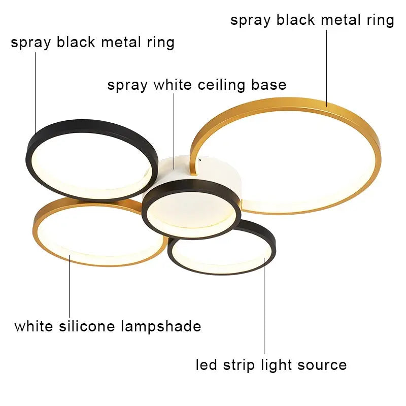 Decorbites™ LED-Deckenleuchter mit Fernbedienung für Wohnzimmer, Schlafzimmer, Küche, Lampe weiß