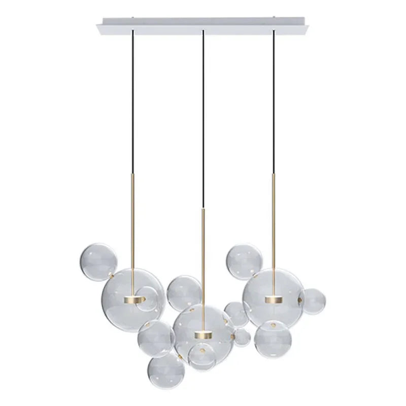 DecorBites™ Glass Bubble LED Chandelier: Stylish Ceiling Lighting for Dining & Living Room