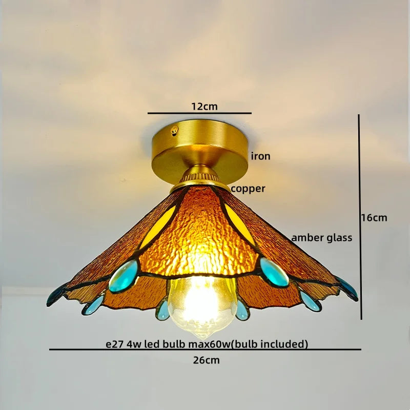 DecorBites™ Glass Copper LED Ceiling Light - Nordic Home Lighting Fixture