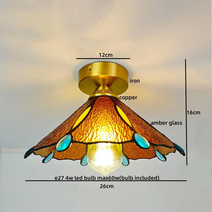 DecorBites™ Glass Copper LED Ceiling Light - Nordic Home Lighting Fixture