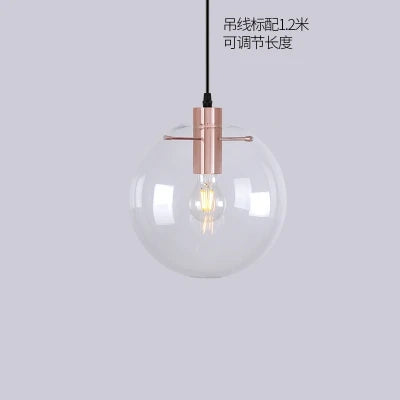 Nordic Clear Glass Globe Pendant Light