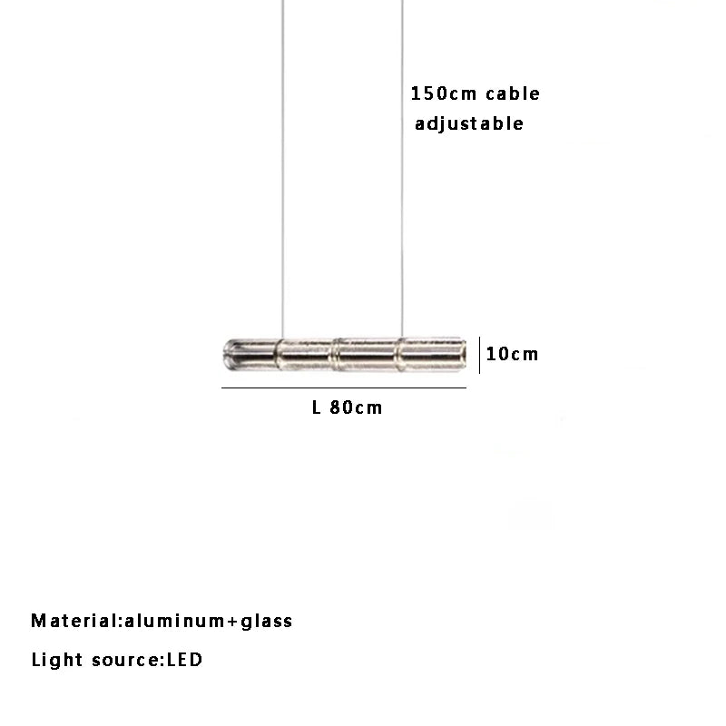 DecorBites™ Glass LED Chandelier: Modern Italian Design for Dining Room, Kitchen Island, or Home Luxury