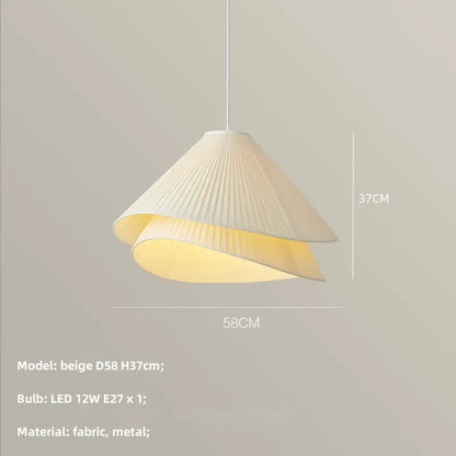 DecorBites™ E27 Fabric Chandelier Modern Bedroom LED Pendant Lights Nordic Decor Hanging Lamp