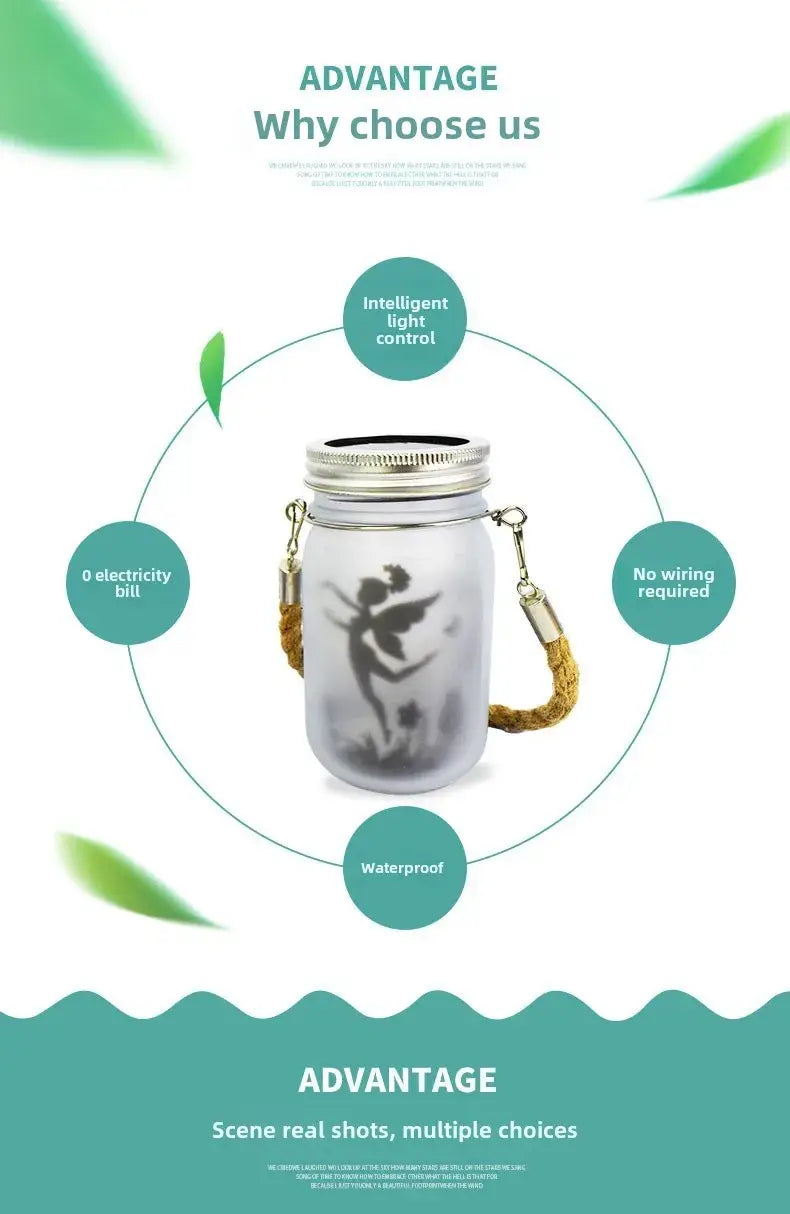 DecorBites™ Solar Mason Jar Fairy Lights for Garden Decoration