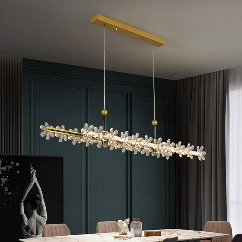 Lámpara colgante de araña con anillo de cristal dorado Decorbites™ , diseño moderno de lujo para la decoración del hogar