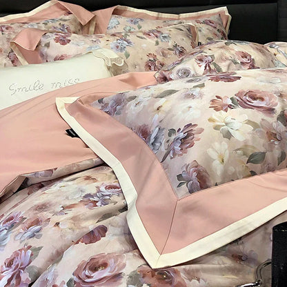 طقم أغطية سرير DecorBites™ 100S من القطن المصري المطبوع لمقاس كوين كينج Ru