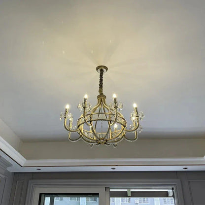 DecorBites™ Crystal Chandelier: Elegant France Chrome Pendent Lamp for Living Room, Dining Room, Bedroom
