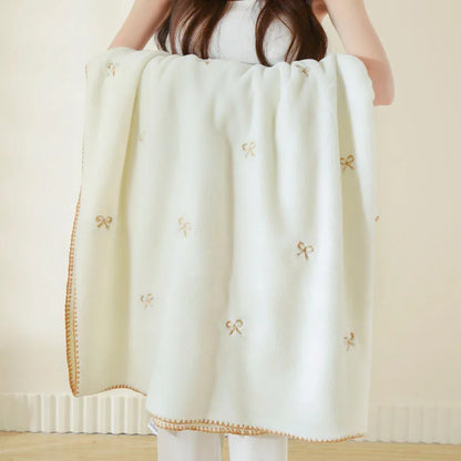 DecorBites™ Baby Velvet Embroidered Blanket: Double-Sided Warm Travel Bedroom Sofa Cover
