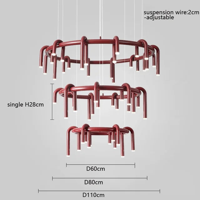 DecorBites™ Circular Ring Pendant Lights - LED Chandelier for Home Living Room & Restaurant