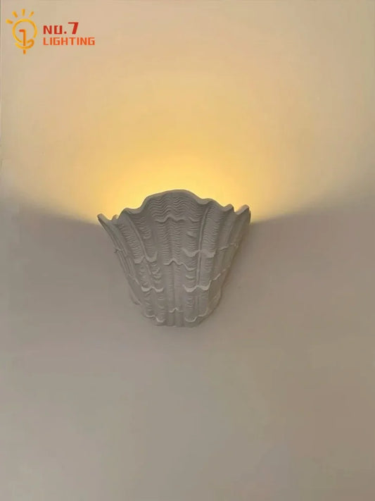 DecorBites™ Gypsum Shell LED Wall Lamp - French Design Medieval Wabi-Sabi Art Bedroom Decor