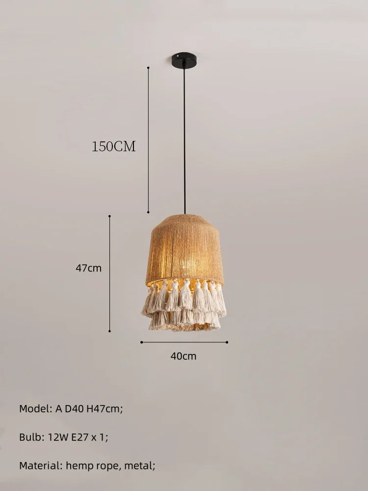 DecorBites™ Hemp Rope E27 LED Pendant Lights Chandelier Lighting - Nordic Minimalism