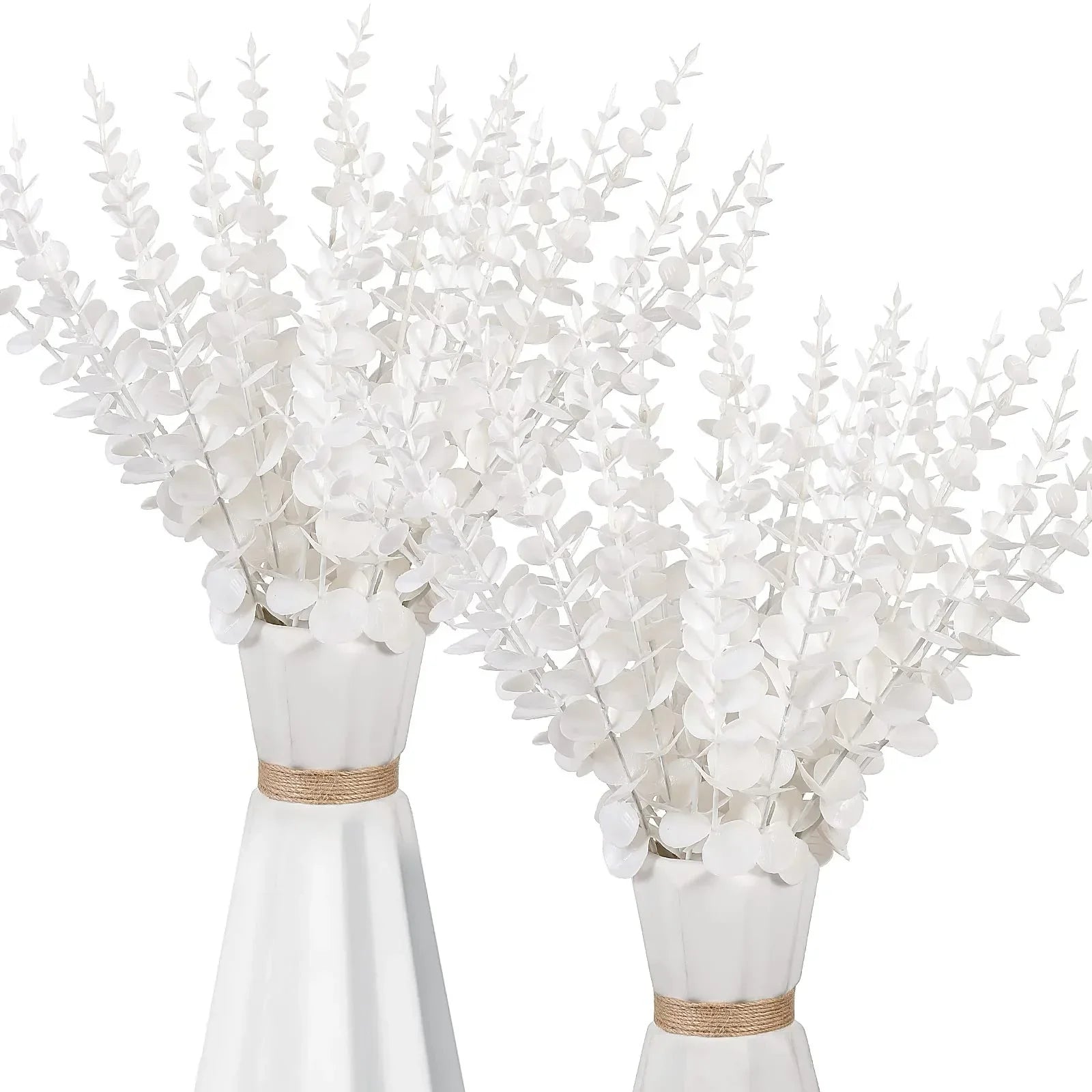 Decorbites™ Tallo de Hojas de Eucalipto Dorado x10 - Decoración Artificial de Boda Otoñal DIY