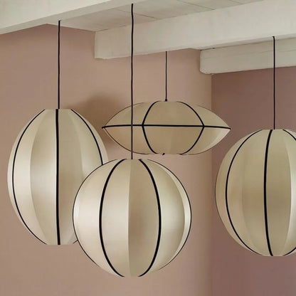 DecorBites™ Danish Pendant Light Minimalist Lantern Ufo Lampshade Rustic Fabric Lamp