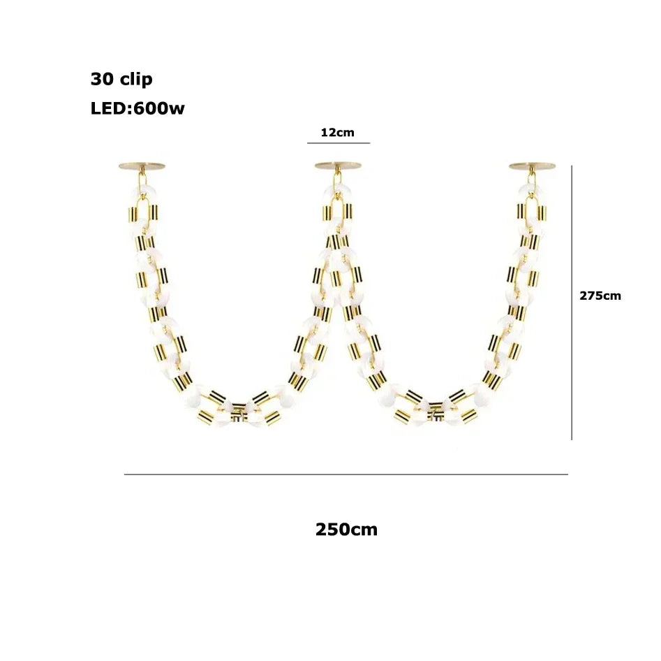 DecorBites™ Crystal Gold Chain Chandelier Ceiling Lamp for Home Décor