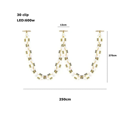 DecorBites™ Crystal Gold Chain Chandelier Ceiling Lamp for Home Décor