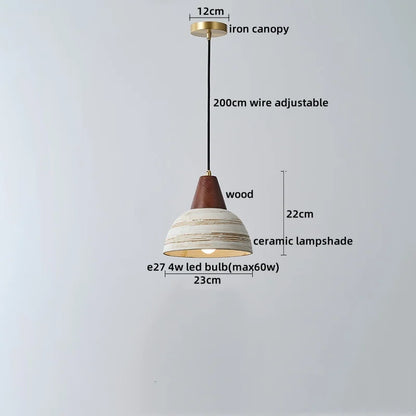 DecorBites™ Ceramic Wood LED Hanging Pendant Light - Nordic Modern Design