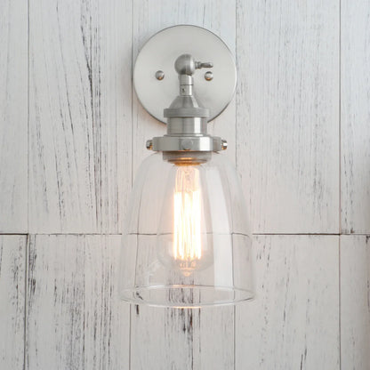 Decorbites™ Lámpara de Pared de Vidrio Transparente: Luminaria de Espejo Moderna para Decoración Vintage en Interiores