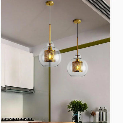 DecorBites™ Glass Ball Pendant Light: Modern Hanging Lamp for Kitchen, Dining, Living Room