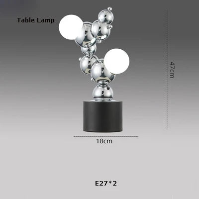 DecorBites™ Designer Molecule Chandelier: LED Dimmable Chrome Gold Lighting 2025 Trend