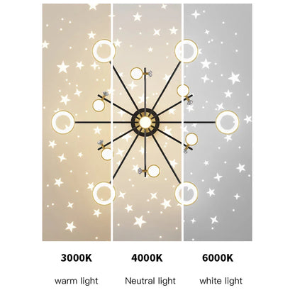 DecorBites™ LED Chandelier: Modern Smart Remote Ceiling Light for Living Room Bedroom Dining Kitchen