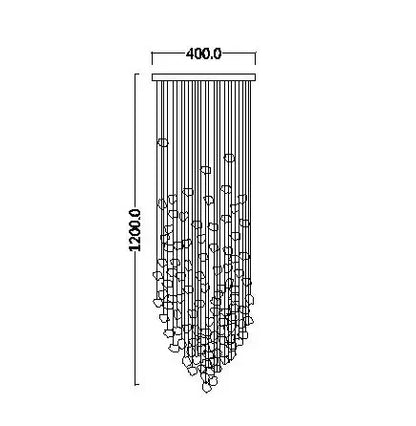 Lámpara de araña de cristal de lujo DecorBites™: Iluminación LED moderna para escaleras y vestíbulos con diseño para pasillos largos